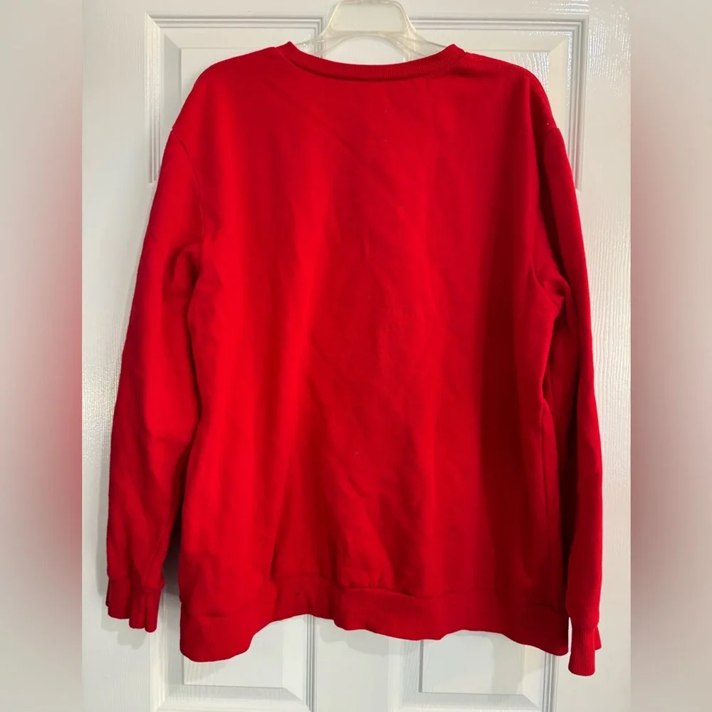Red Mickey Mouse Christmas Sweatshirt - Picture 2 of 3